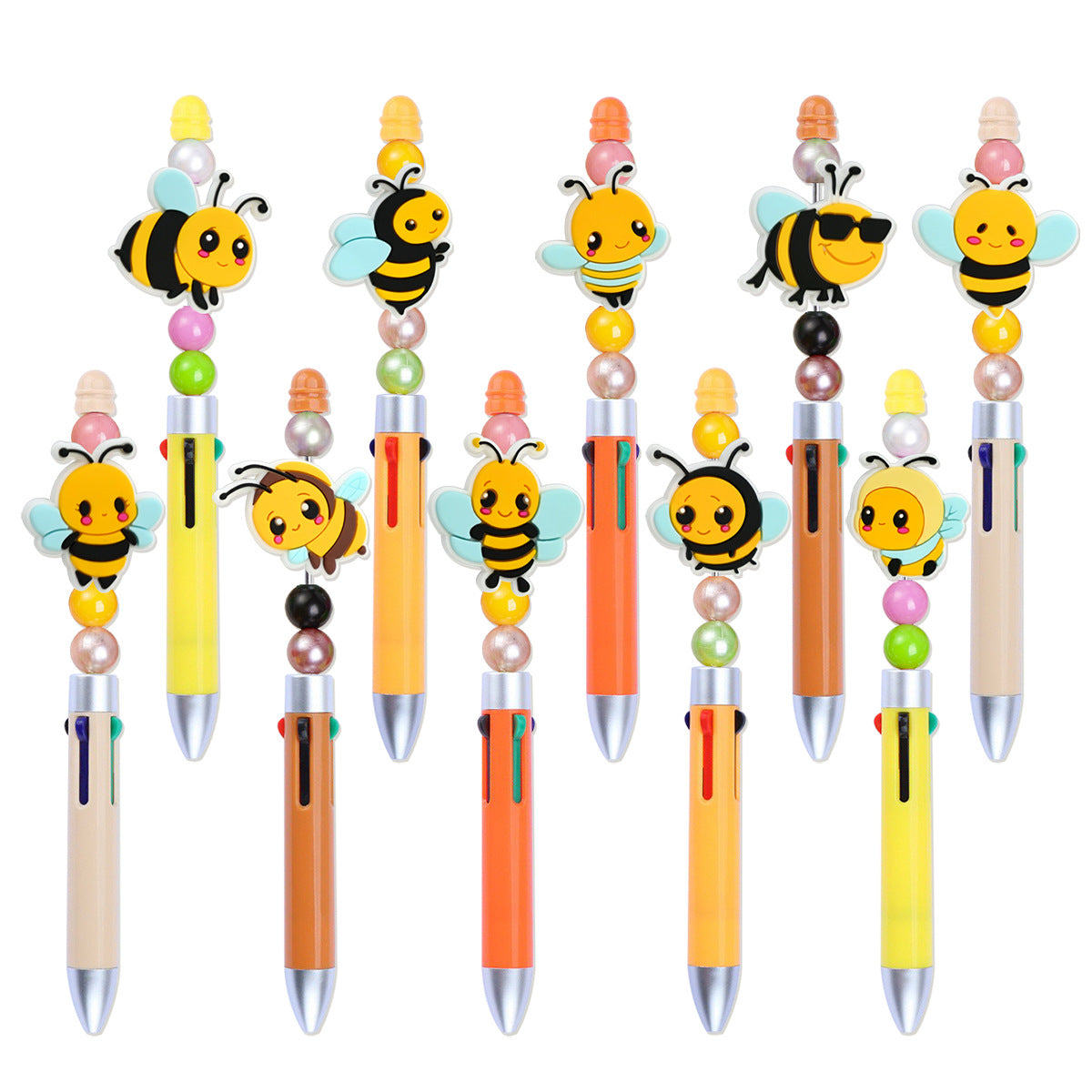 Wholesale   Random 100pcs/pack Cute bee ballpoint pen beads